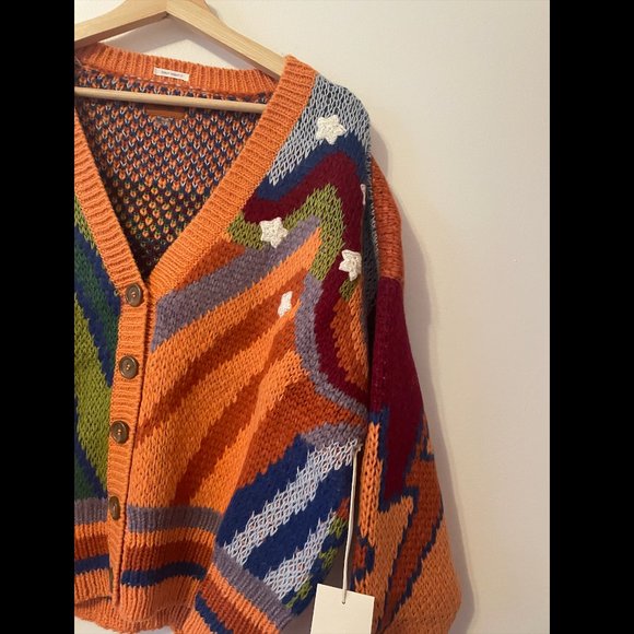NWT MOTHER The Button Cardigan (Good Trip) - Picture 10 of 14